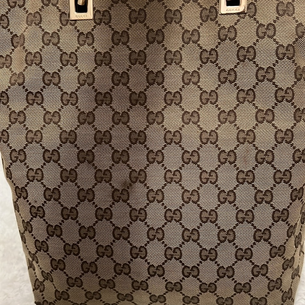 Authentic Gucci Brown and Black Monogram Tote Bag - Picture 8 of 12